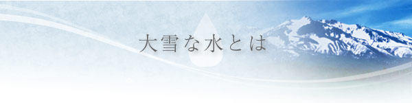 大雪な水とは 大雪な水とは
